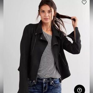 DayTrip Faux Suede Moto Jacket Size XS Black